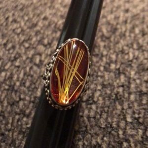 Size 6 Rutilated Quartz Sterling Silver Ring